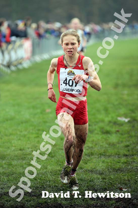 Bobby Clay winner of the under-17s womens,  2012 McCain Liverpool Cross Challenge.